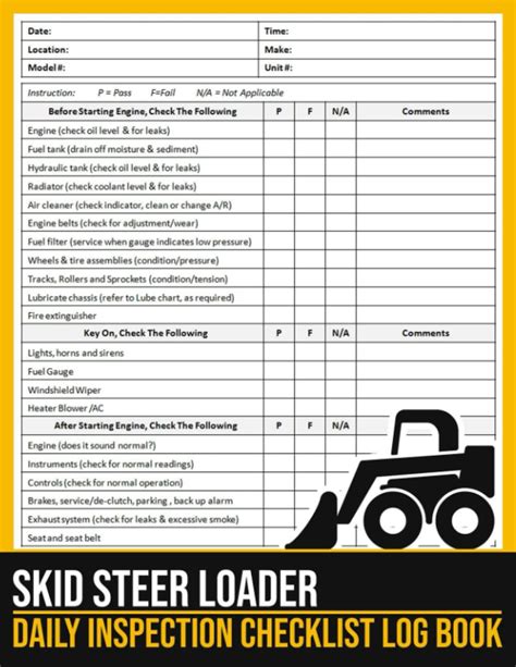 skid steer bobcat inspection checklist|skid steer inspection checklist pdf.